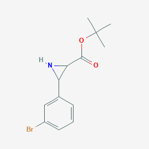 molecular formula C13H16BrNO2 B12086459 Tert-butyl 3-(3-bromophenyl)aziridine-2-carboxylate 