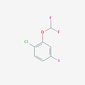 molecular formula C7H4ClF2IO B12086492 4-Chloro-3-(difluoromethoxy)iodobenzene 