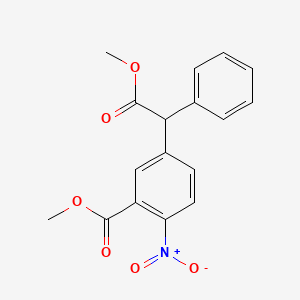 molecular formula C17H15NO6 B12086495 Methyl 5-(2-methoxy-2-oxo-1-phenylethyl)-2-nitrobenzoate 