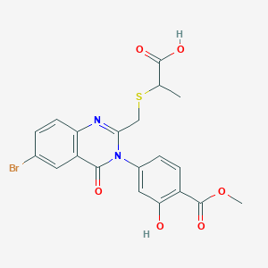 6-Bromo-2-(1-carboxyethylthiomethyl)-3-(3'-hydroxy-4'-(methoxy)phenyl)-4(3H)-quinazolinone