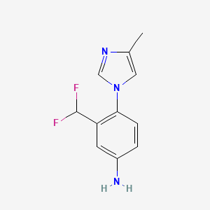 molecular formula C11H11F2N3 B12086510 3-(Difluoromethyl)-4-(4-methyl-1H-imidazol-1-yl)aniline 