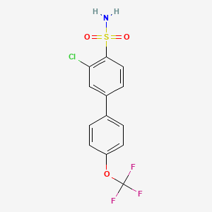molecular formula C13H9ClF3NO3S B12086541 3-Chloro-4'-(trifluoromethoxy)-[1,1'-biphenyl]-4-sulfonamide 