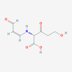 molecular formula C8H11NO5 B1208657 (2R)-5-hydroxy-3-oxo-2-[[(Z)-3-oxoprop-1-enyl]amino]pentanoic acid 