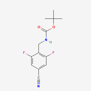 molecular formula C13H14F2N2O2 B12086582 3,5-Difluoro-4-tert-butoxycarbonylaminomethylbenzonitrile 