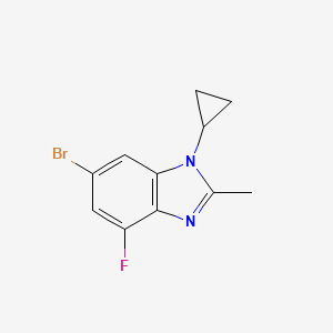 molecular formula C11H10BrFN2 B12086591 1H-Benzimidazole, 6-bromo-1-cyclopropyl-4-fluoro-2-methyl- CAS No. 1231930-34-9