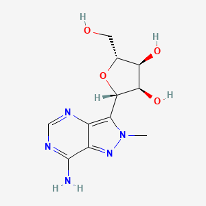 molecular formula C11H15N5O4 B1208665 7-Amino-2-methyl-3-(beta-D-ribofuranosyl)pyrazolo(4,3-d)pyrimidine CAS No. 42204-46-6