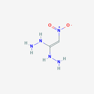 molecular formula C2H7N5O2 B12086697 Hydrazine, 1,1'-(nitroethenylidene)bis- CAS No. 62390-85-6