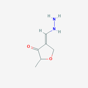 molecular formula C6H10N2O2 B12086790 4-(Hydrazinomethylidene)-2-methyltetrahydrofuran-3-one 