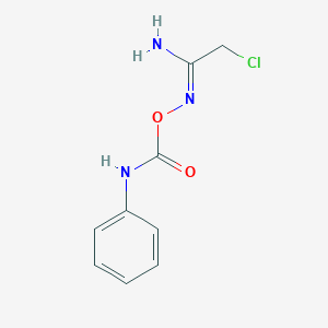 molecular formula C9H10ClN3O2 B12086845 Ethanimidamide, 2-chloro-N-[[(phenylamino)carbonyl]oxy]- CAS No. 252914-67-3