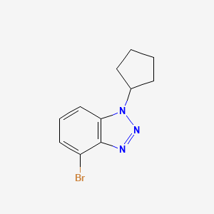 molecular formula C11H12BrN3 B12086875 4-Bromo-1-cyclopentyl-1H-1,2,3-benzotriazole 