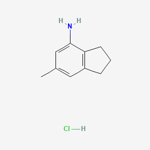 molecular formula C10H14ClN B12086893 6-Methyl-2,3-dihydro-1H-inden-4-amine hydrochloride 
