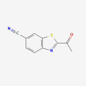 molecular formula C10H6N2OS B12086900 6-Benzothiazolecarbonitrile, 2-acetyl- 