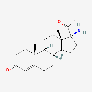 molecular formula C21H31NO2 B1208691 17-Aminopregn-4-ene-3,20-dione CAS No. 18211-54-6
