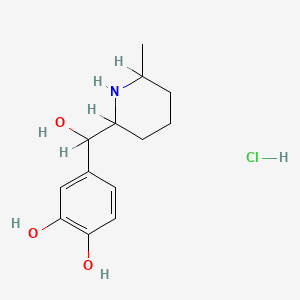 molecular formula C13H20ClNO3 B1208694 4-(Hydroxy(6-methyl-2-piperidinyl)methyl)-1,2-benzenediol CAS No. 34269-89-1