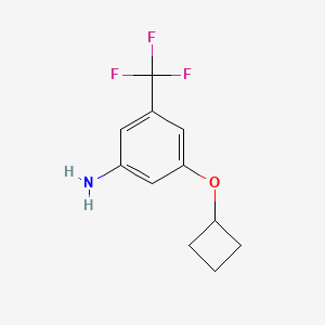 molecular formula C11H12F3NO B12086979 3-Cyclobutoxy-5-(trifluoromethyl)aniline 