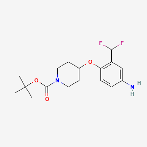 molecular formula C17H24F2N2O3 B12087042 tert-Butyl 4-(4-amino-2-(difluoromethyl)phenoxy)piperidine-1-carboxylate 