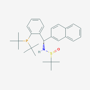 molecular formula C29H40NOPS B12087063 (R)-N-((S)-(2-(Di-tert-butylphosphanyl)phenyl)(naphthalen-2-yl)methyl)-2-methylpropane-2-sulfinamide 