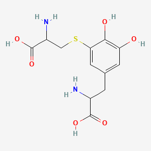 molecular formula C12H16N2O6S B1208712 2-Amino-3-[[5-(2-amino-2-carboxyethyl)-2,3-dihydroxyphenyl]thio]propionic acid 