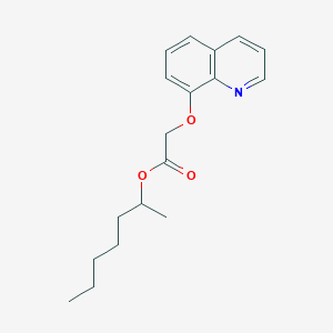 molecular formula C18H23NO3 B12087121 Acetic acid, (8-quinolinyloxy)-, 1-methylhexyl ester 