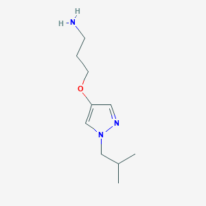 molecular formula C10H19N3O B12087143 3-{[1-(2-Methylpropyl)-1H-pyrazol-4-yl]oxy}propan-1-amine 