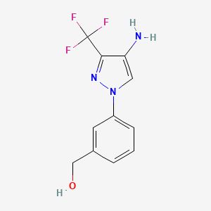 molecular formula C11H10F3N3O B12087282 [3-[4-Amino-3-(trifluoromethyl)pyrazol-1-yl]phenyl]methanol 