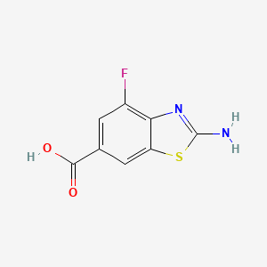 molecular formula C8H5FN2O2S B12087339 2-Amino-4-fluoro-1,3-benzothiazole-6-carboxylic acid 