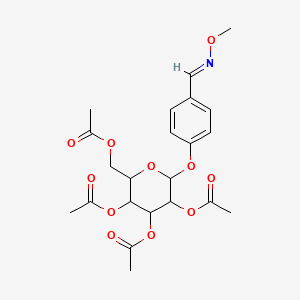 molecular formula C22H27NO11 B12087355 [3,4,5-triacetyloxy-6-[4-[(E)-methoxyiminomethyl]phenoxy]oxan-2-yl]methyl acetate 