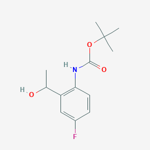molecular formula C13H18FNO3 B12087361 tert-Butyl 4-fluoro-2-(1-hydroxyethyl)phenylcarbamate CAS No. 883555-10-0