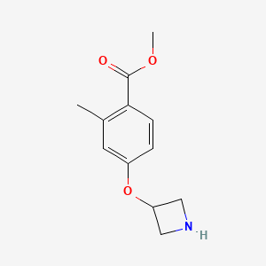 molecular formula C12H15NO3 B12087363 Methyl 4-(azetidin-3-yloxy)-2-methylbenzoate 