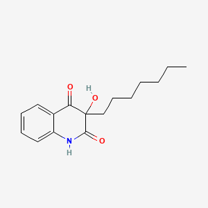 molecular formula C16H21NO3 B1208737 2,4(1H,3H)-喹啉二酮，3-庚基-3-羟基- CAS No. 69808-30-6
