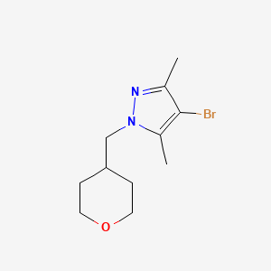 molecular formula C11H17BrN2O B12087370 4-bromo-3,5-dimethyl-1-[(oxan-4-yl)methyl]-1H-pyrazole 