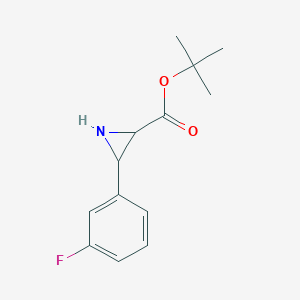 molecular formula C13H16FNO2 B12087408 Tert-butyl (2R,3R)-3-(3-fluorophenyl)aziridine-2-carboxylate 