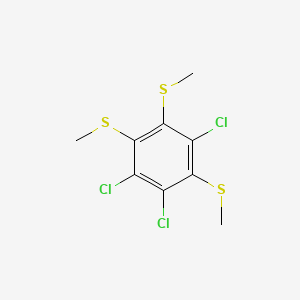 molecular formula C9H9Cl3S3 B1208742 1,2,4-Tris(methylthio)-3,5,6-trichlorobenzene CAS No. 67341-50-8