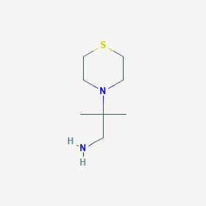 molecular formula C8H18N2S B12087423 2-Methyl-2-(thiomorpholin-4-yl)propan-1-amine 