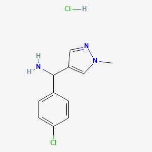 molecular formula C11H13Cl2N3 B12087445 (4-chlorophenyl)(1-methyl-1H-pyrazol-4-yl)methanamine hydrochloride CAS No. 1423026-52-1