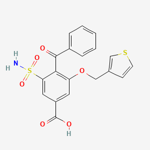molecular formula C19H15NO6S2 B1208747 4-Benzoyl-5-sulfamoyl-3-(3-thenyloxy)benzoic acid CAS No. 54591-38-7