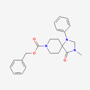 molecular formula C22H25N3O3 B12087495 Benzyl 3-methyl-4-oxo-1-phenyl-1,3,8-triazaspiro[4.5]decane-8-carboxylate 