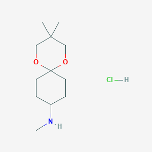 molecular formula C12H24ClNO2 B120875 盐酸N,3,3-三甲基-1,5-二氧杂螺[5.5]十一烷-9-胺 CAS No. 158747-10-5