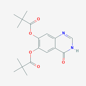 molecular formula C18H22N2O5 B12087506 [7-(2,2-dimethylpropanoyloxy)-4-oxo-3H-quinazolin-6-yl] 2,2-dimethylpropanoate 