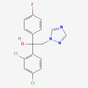 molecular formula C16H12Cl2FN3O B1208752 1-(2,4-Dichlorophenyl)-1-(4-fluorophenyl)-2-(1,2,4-triazol-1-yl)ethanol CAS No. 76674-22-1