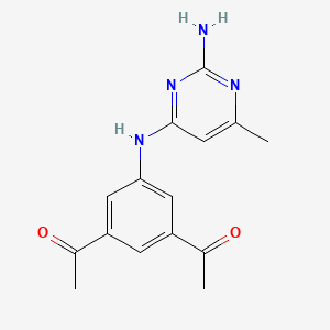 molecular formula C15H16N4O2 B1208756 2-Amino-4-(3,5-diacetylphenyl)amino-6-methylpyrimidine CAS No. 180741-00-8