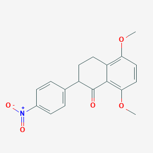 molecular formula C18H17NO5 B12087560 5,8-Dimethoxy-2-(4-nitrophenyl)-3,4-dihydronaphthalen-1(2H)-one 