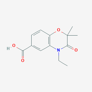 molecular formula C13H15NO4 B12087616 4-Ethyl-2,2-dimethyl-3-oxo-3,4-dihydro-2H-benzo[b][1,4]oxazine-6-carboxylic acid 
