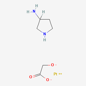 molecular formula C6H12N2O3Pt B1208763 ab-(3-Aminopyrrolidine)-cd-(glycolato(2-)-O,O')platinum(II) CAS No. 137765-06-1
