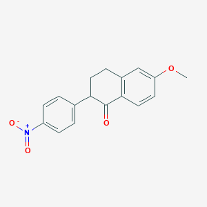molecular formula C17H15NO4 B12087658 6-Methoxy-2-(4-nitrophenyl)-3,4-dihydronaphthalen-1(2H)-one 