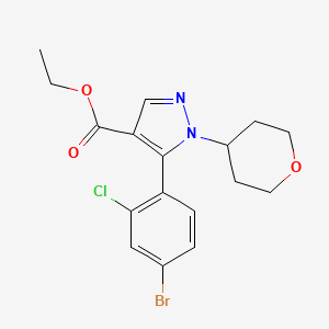 molecular formula C17H18BrClN2O3 B12087669 Ethyl 5-(4-bromo-2-chlorophenyl)-1-(tetrahydro-2H-pyran-4-yl)-1H-pyrazole-4-carboxylate 