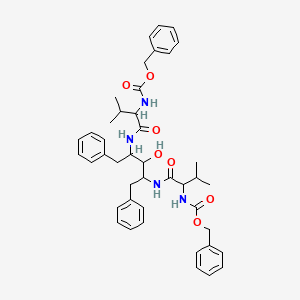 molecular formula C43H52N4O7 B12087718 benzyl N-[1-[[3-hydroxy-4-[[3-methyl-2-(phenylmethoxycarbonylamino)butanoyl]amino]-1,5-diphenylpentan-2-yl]amino]-3-methyl-1-oxobutan-2-yl]carbamate 