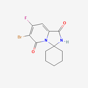 molecular formula C12H12BrFN2O2 B12087795 6'-Bromo-7'-fluoro-1'H-spiro[cyclohexane-1,3'-imidazo[1,5-a]pyridine]-1',5'(2'H)-dione 