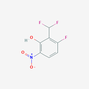 molecular formula C7H4F3NO3 B12087843 2-(Difluoromethyl)-3-fluoro-6-nitro-phenol 