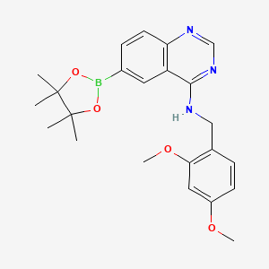 molecular formula C23H28BN3O4 B12087863 N-(2,4-dimethoxybenzyl)-6-(4,4,5,5-tetramethyl-1,3,2-dioxaborolan-2-yl)quinazolin-4-amine 